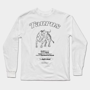 Taurus Zodiac Design Long Sleeve T-Shirt